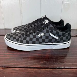 Vans Seldan Low-Top Sneakers – Black/Grey Checkerboard (Men’s 9)